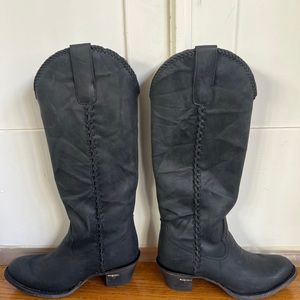 Lane Plain Jane’s Women’s Western Tall Leather Boots - Charcoal Black size 7